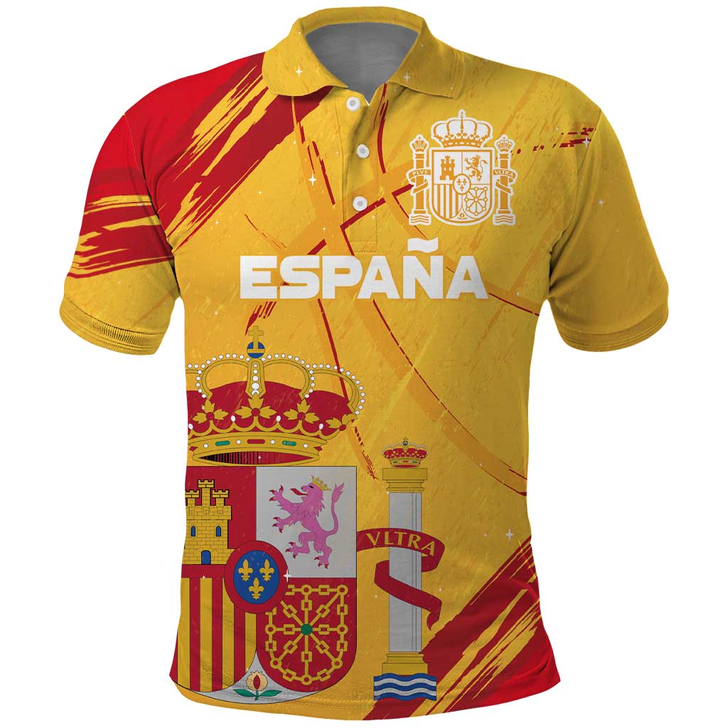 Custom Basketball Fan Jersey Spanish Polo Shirt Royal Seal of España LT03