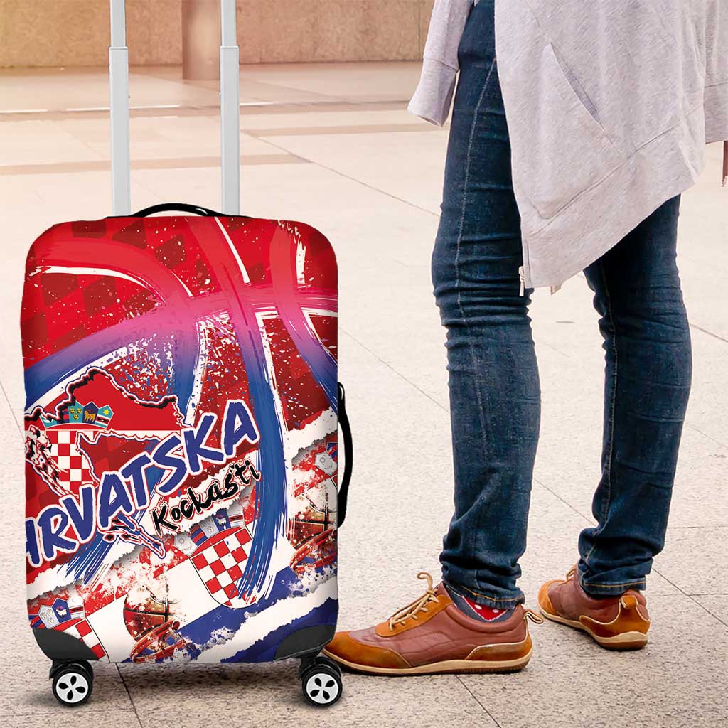 Basketball Fan Jersey Croatian Luggage Cover Hrvatska-The Chequered Ones LT03