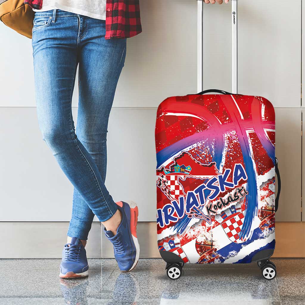 Basketball Fan Jersey Croatian Luggage Cover Hrvatska-The Chequered Ones LT03