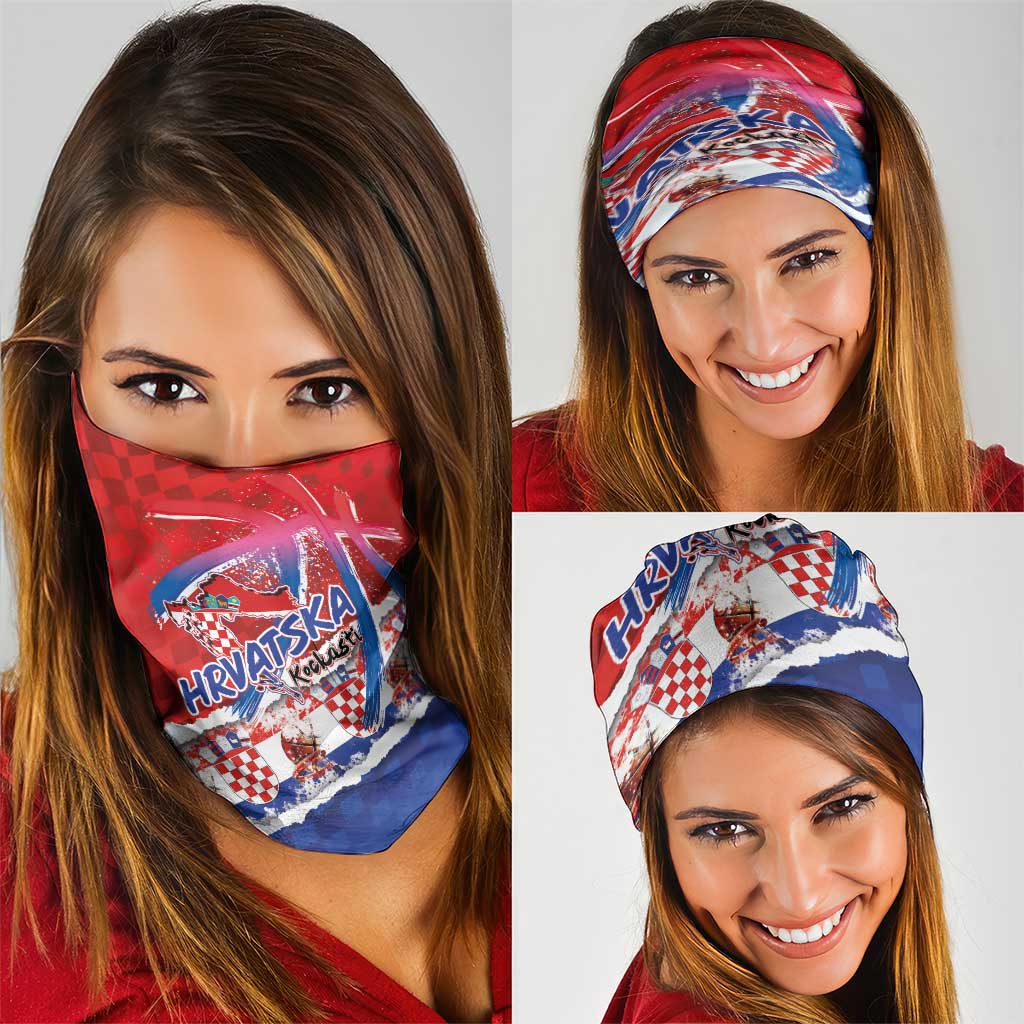 Basketball Fan Jersey Croatian Neck Gaiter Hrvatska-The Chequered Ones LT03