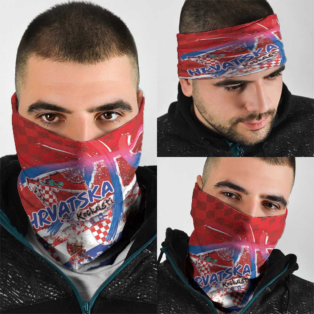 Basketball Fan Jersey Croatian Neck Gaiter Hrvatska-The Chequered Ones LT03