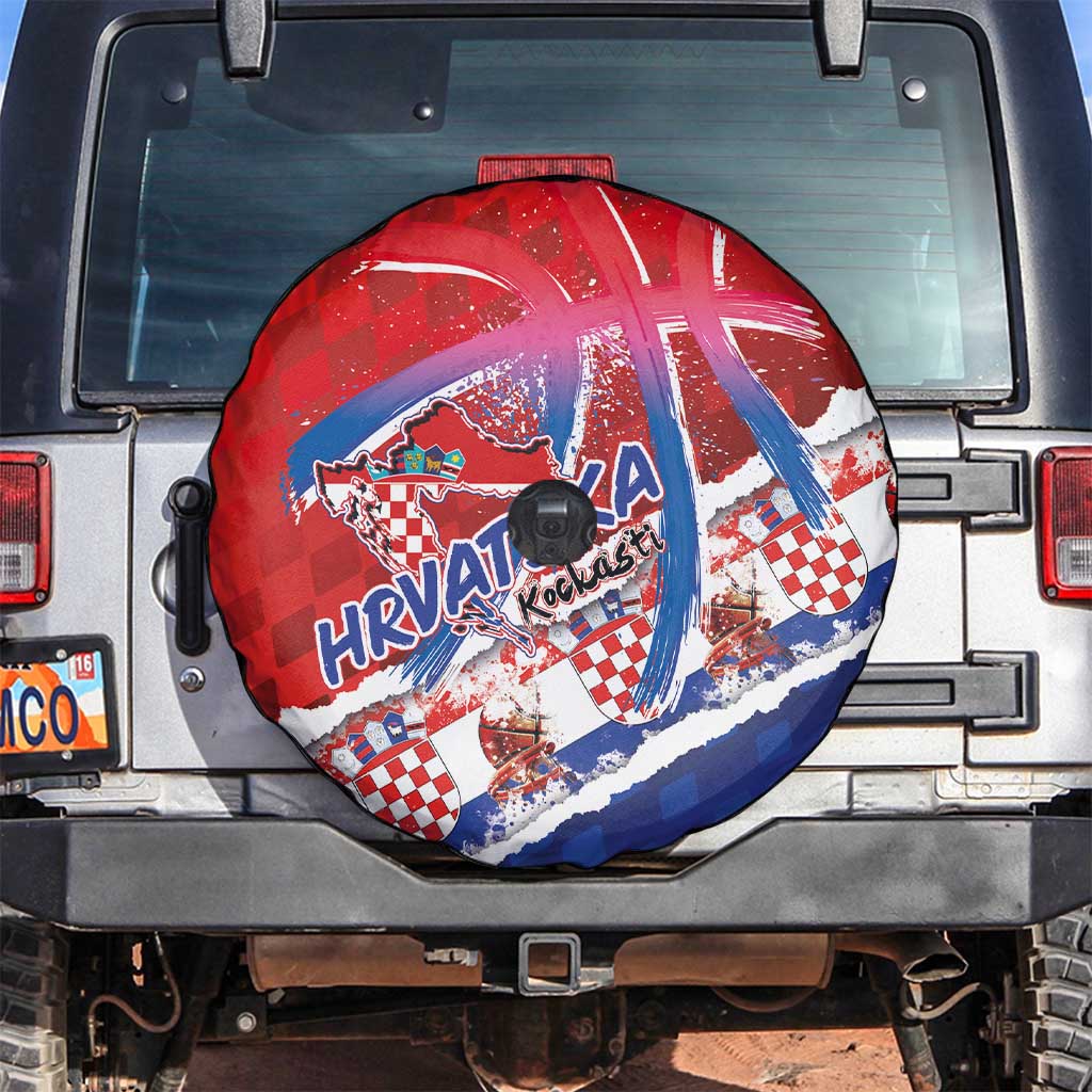 Basketball Fan Jersey Croatian Spare Tire Cover Hrvatska-The Chequered Ones LT03