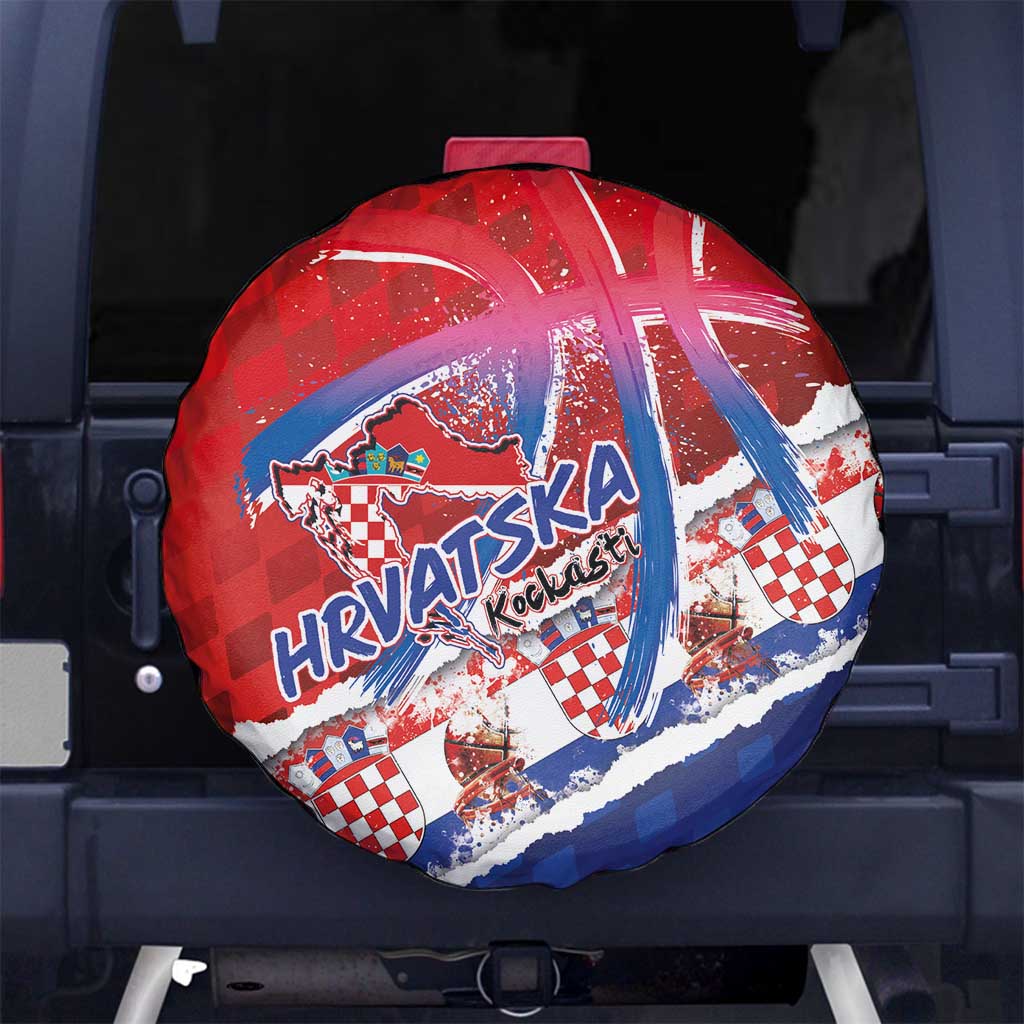 Basketball Fan Jersey Croatian Spare Tire Cover Hrvatska-The Chequered Ones LT03