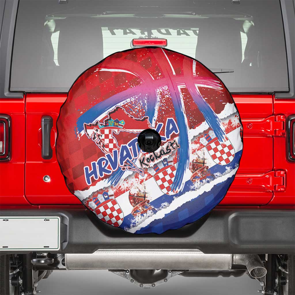 Basketball Fan Jersey Croatian Spare Tire Cover Hrvatska-The Chequered Ones LT03