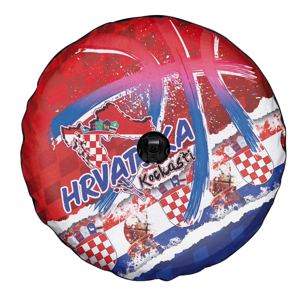 Basketball Fan Jersey Croatian Spare Tire Cover Hrvatska-The Chequered Ones LT03