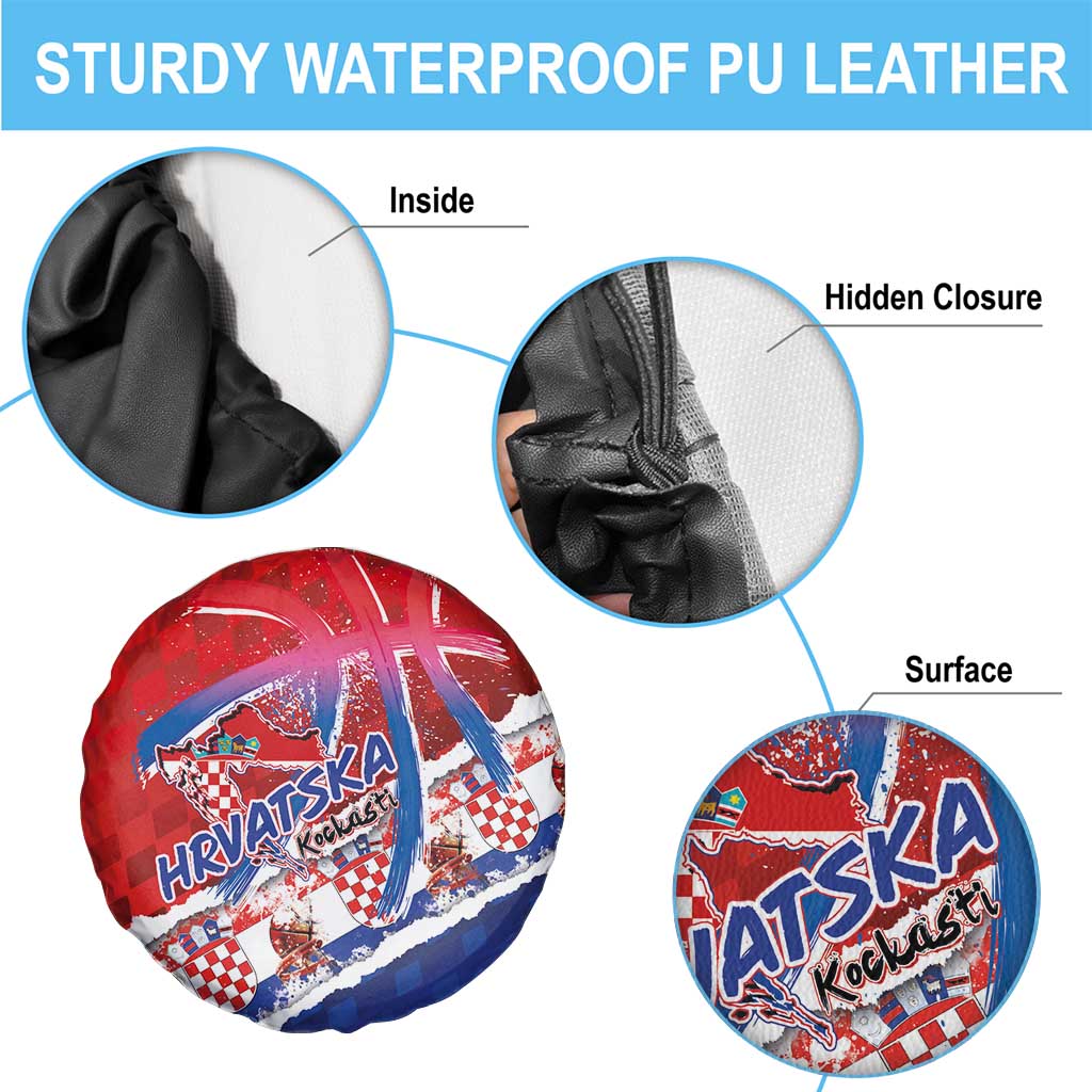 Basketball Fan Jersey Croatian Spare Tire Cover Hrvatska-The Chequered Ones LT03