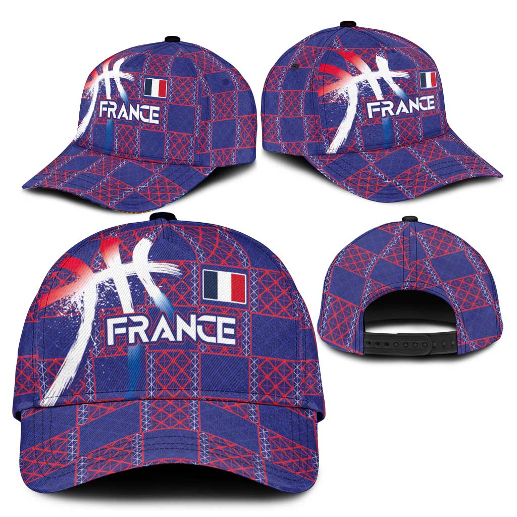 Basketball Fan Jersey French Classic Cap Paris Architectural Heritage Checkered Style LT03
