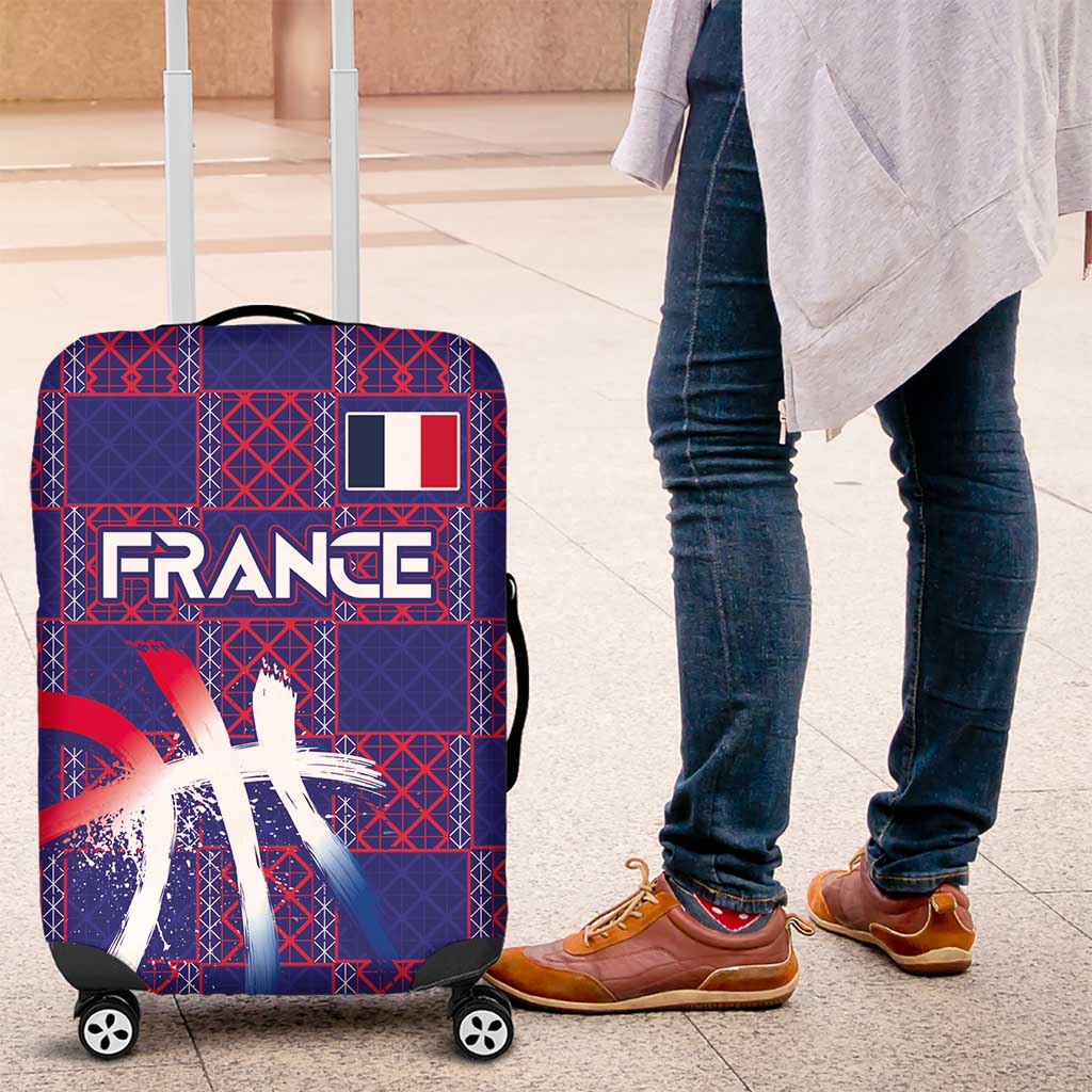 Basketball Fan Jersey French Luggage Cover Paris Architectural Heritage Checkered Style LT03