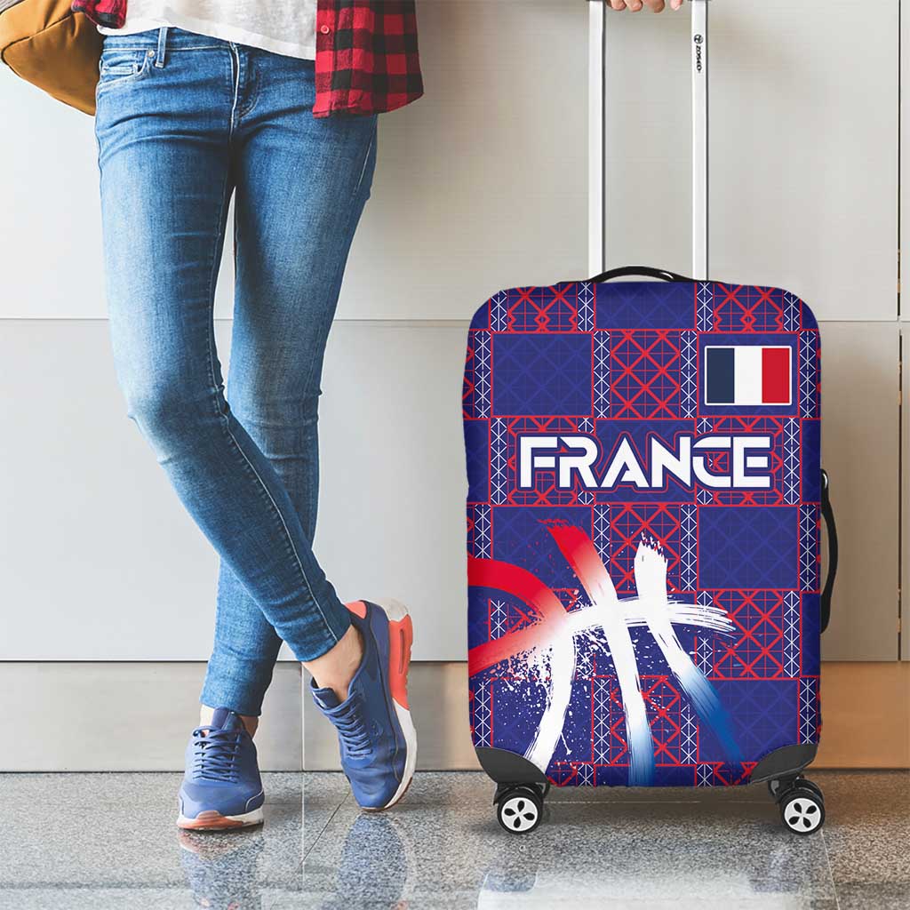 Basketball Fan Jersey French Luggage Cover Paris Architectural Heritage Checkered Style LT03
