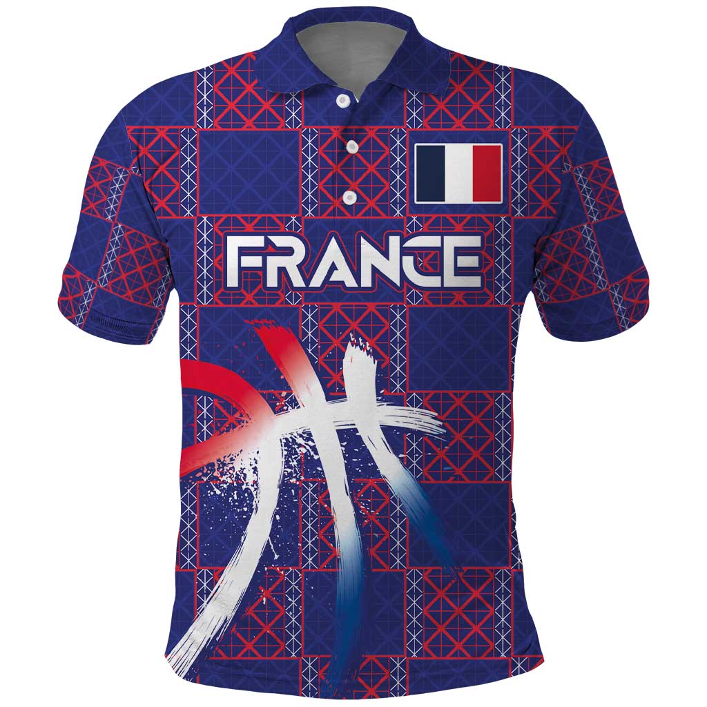 Custom Basketball Fan Jersey French Polo Shirt Paris Architectural Heritage Checkered Style LT03