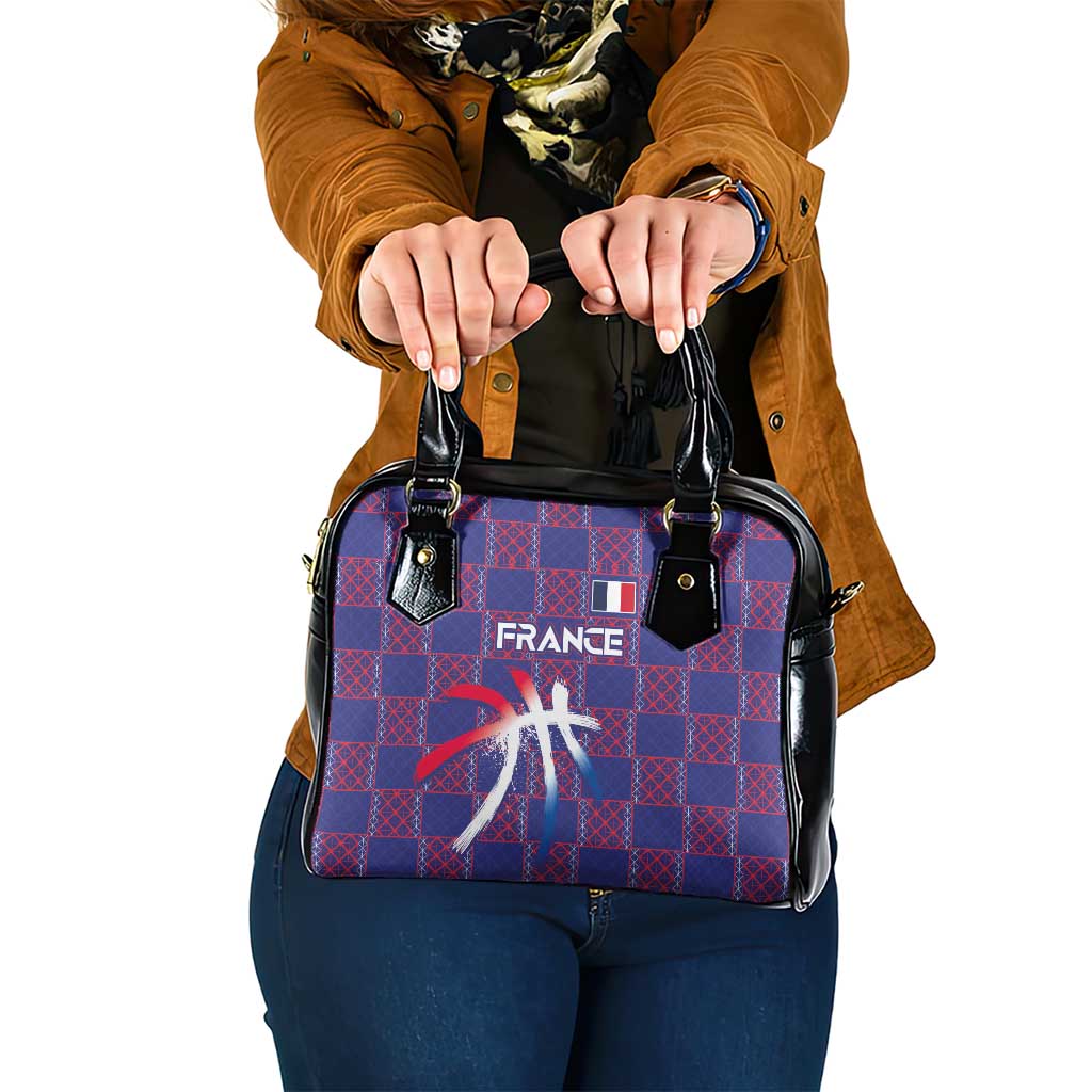 Basketball Fan Jersey French Shoulder Handbag Paris Architectural Heritage Checkered Style LT03