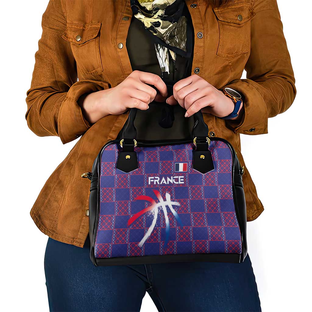 Basketball Fan Jersey French Shoulder Handbag Paris Architectural Heritage Checkered Style LT03