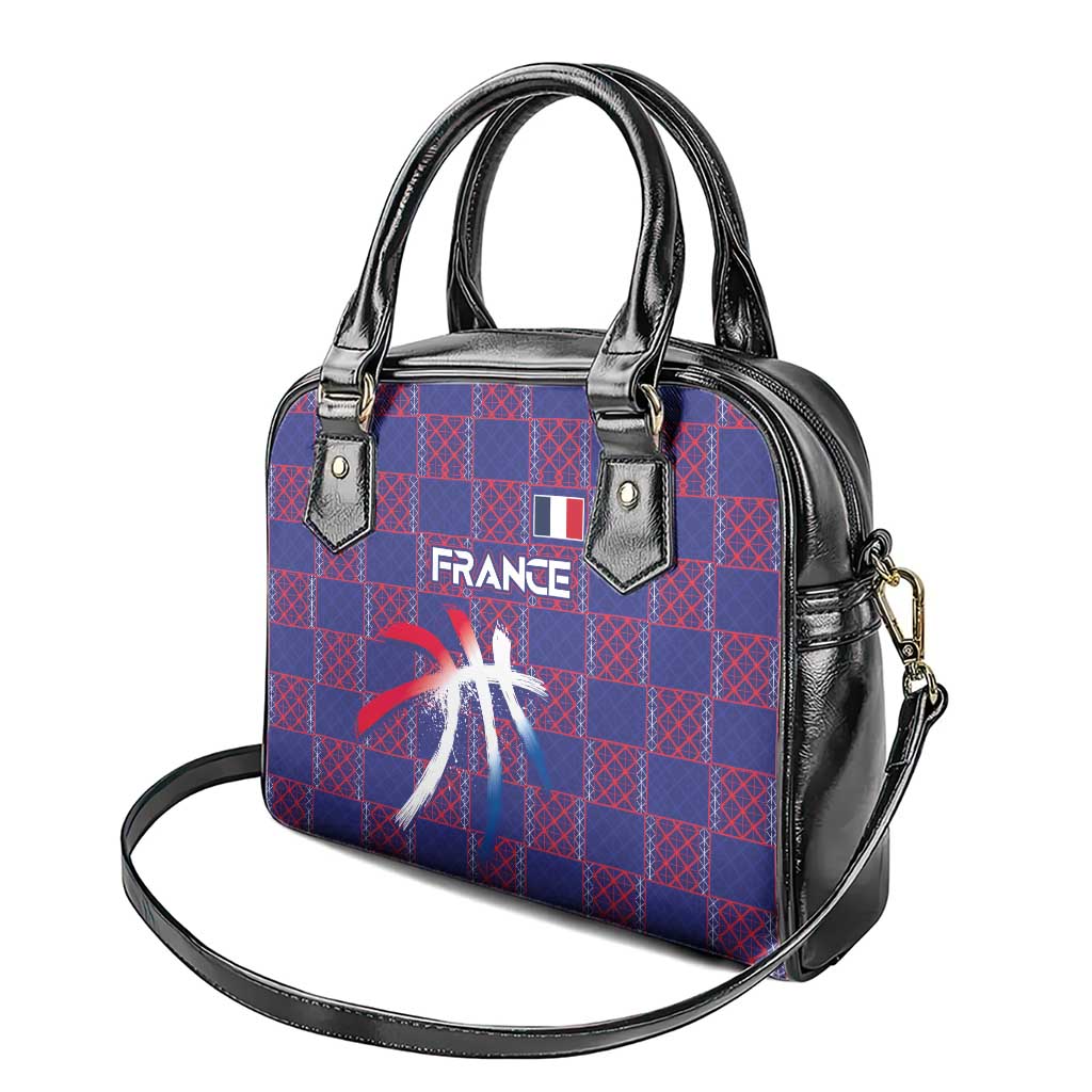 Basketball Fan Jersey French Shoulder Handbag Paris Architectural Heritage Checkered Style LT03