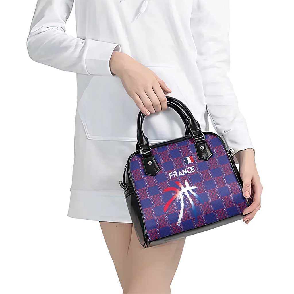 Basketball Fan Jersey French Shoulder Handbag Paris Architectural Heritage Checkered Style LT03