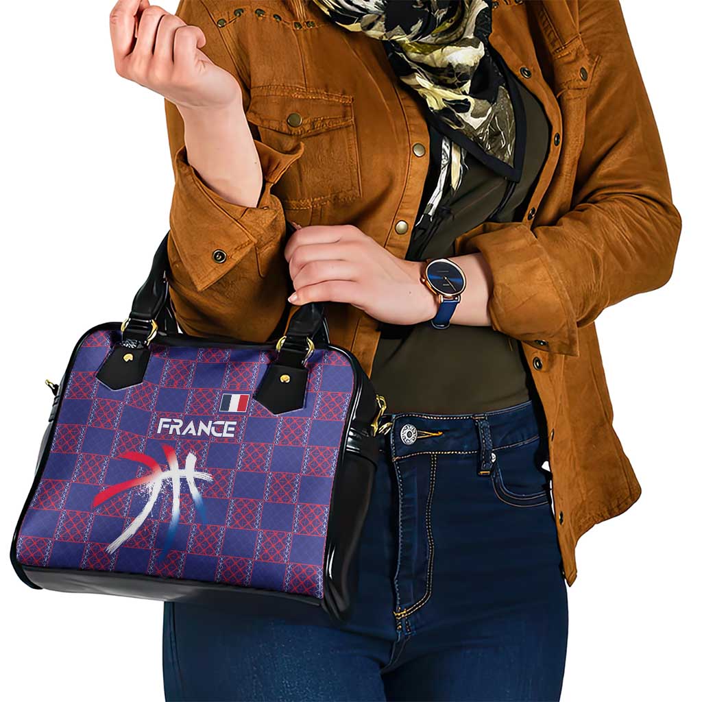 Basketball Fan Jersey French Shoulder Handbag Paris Architectural Heritage Checkered Style LT03