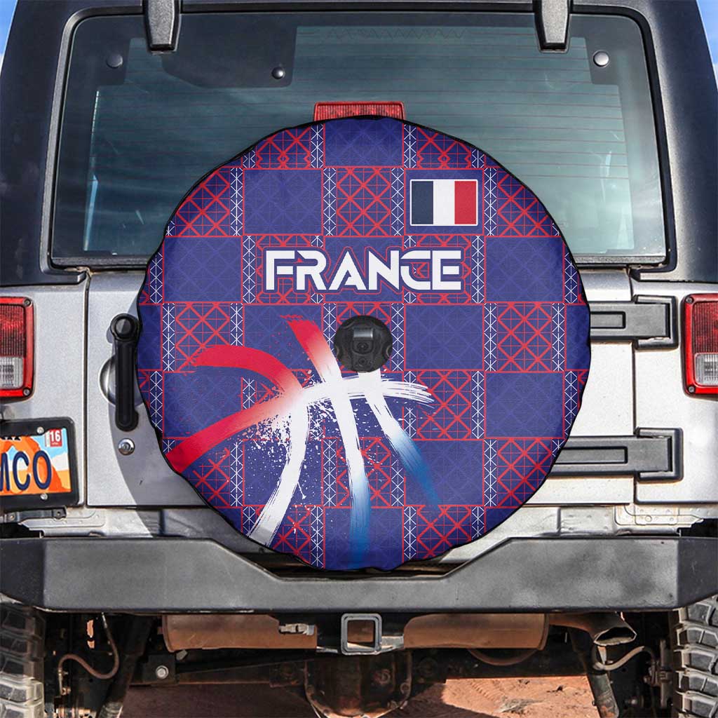 Basketball Fan Jersey French Spare Tire Cover Paris Architectural Heritage Checkered Style LT03