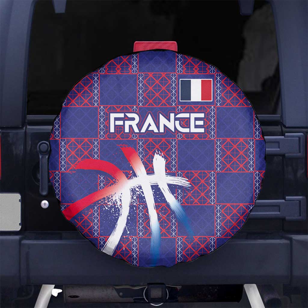 Basketball Fan Jersey French Spare Tire Cover Paris Architectural Heritage Checkered Style LT03
