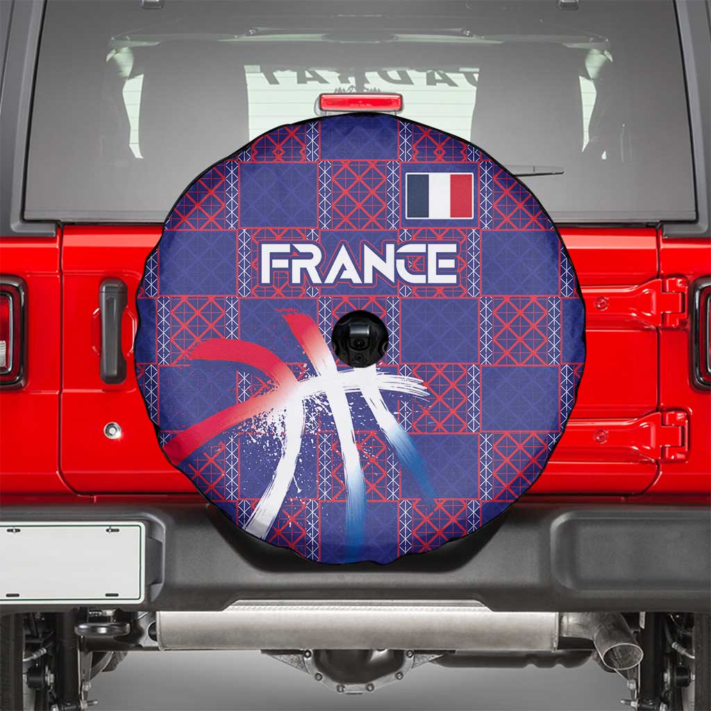 Basketball Fan Jersey French Spare Tire Cover Paris Architectural Heritage Checkered Style LT03