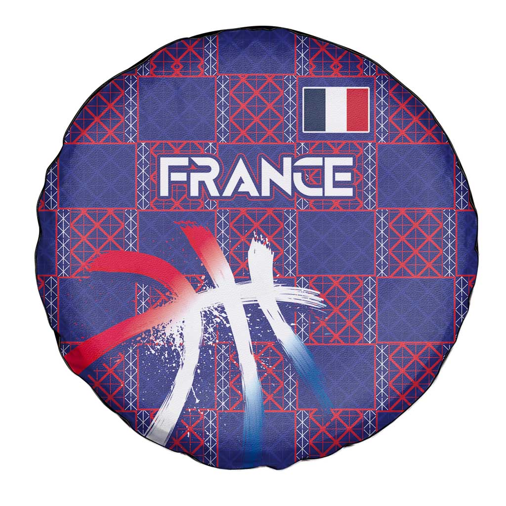 Basketball Fan Jersey French Spare Tire Cover Paris Architectural Heritage Checkered Style LT03