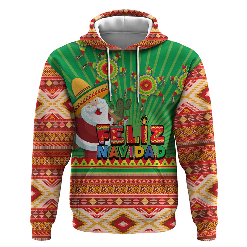 Mexico Hoodie Feliz Navidad Aztec Geometric Pattern LT03