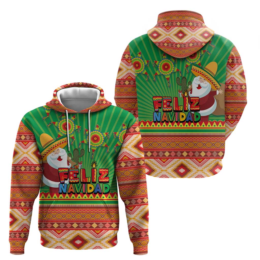 Mexico Hoodie Feliz Navidad Aztec Geometric Pattern LT03