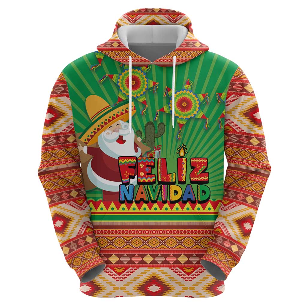 Mexico Hoodie Feliz Navidad Aztec Geometric Pattern LT03