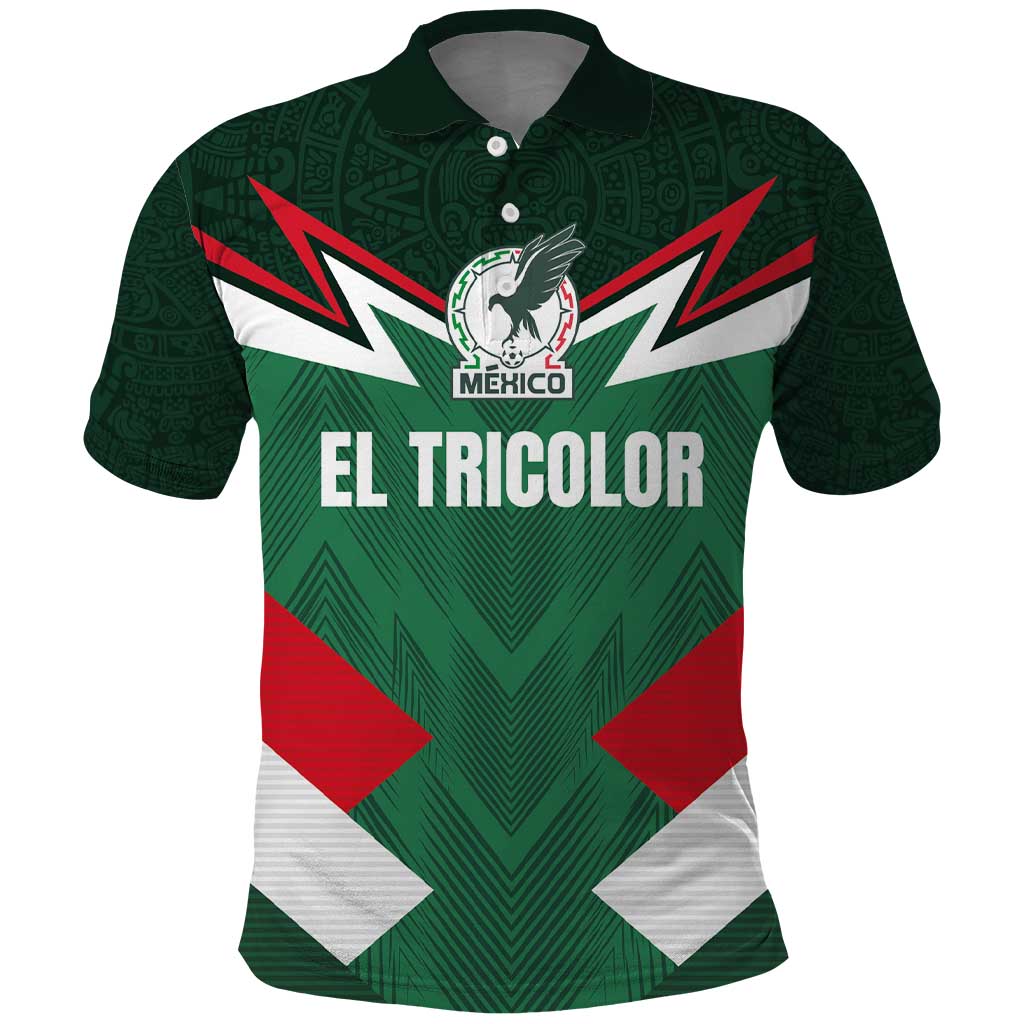 Custom Mexico Football Polo Shirt El Tricolor 2024 LT03