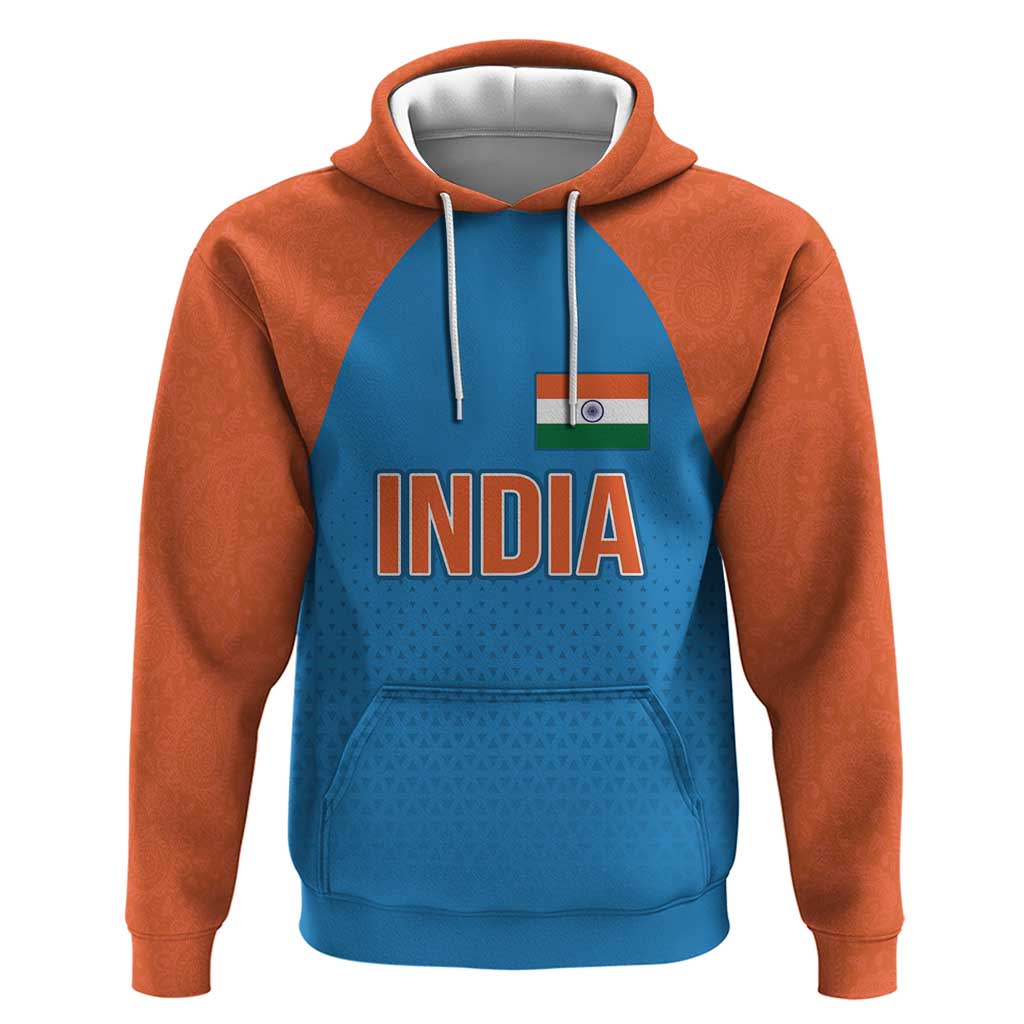 Custom India Cricket Mix Paisley Pattern Hoodie LT03