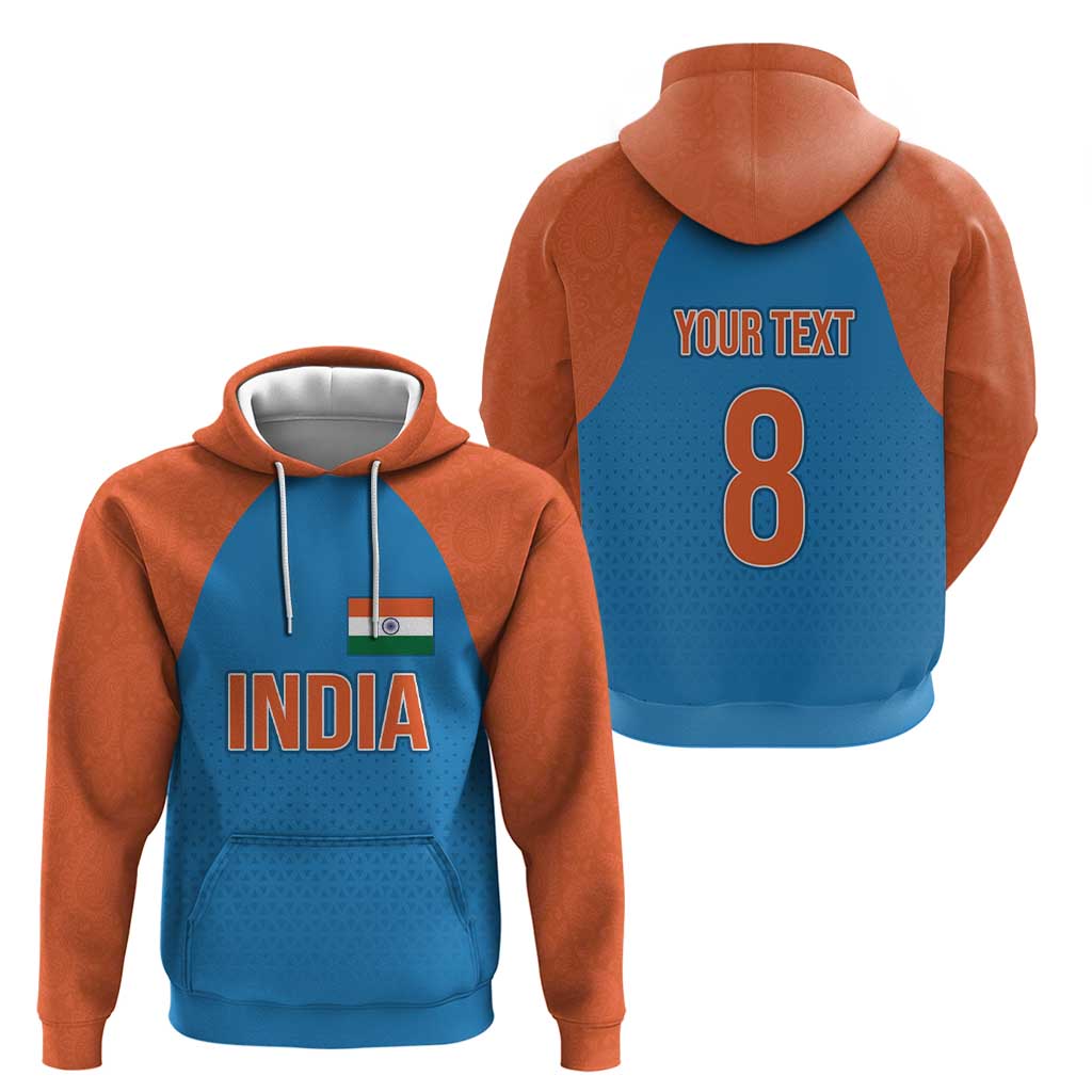 Custom India Cricket Mix Paisley Pattern Hoodie LT03