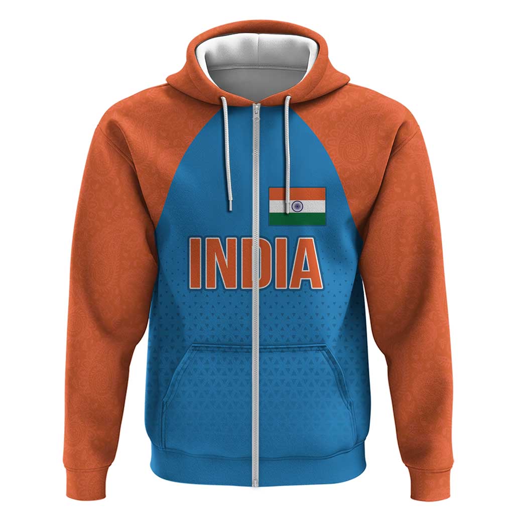Custom India Cricket Mix Paisley Pattern Hoodie LT03