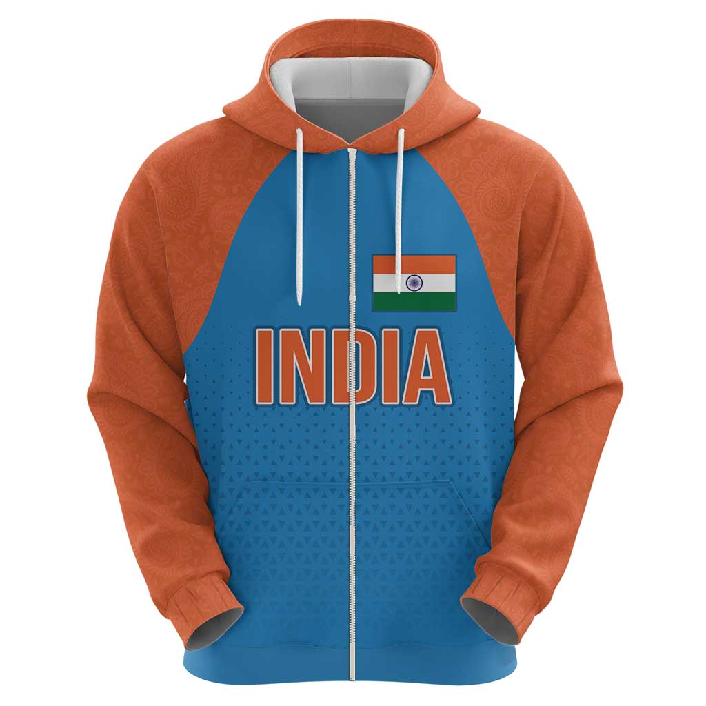 Custom India Cricket Mix Paisley Pattern Hoodie LT03