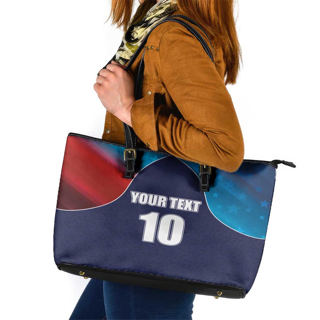 Custom USA Cricket Leather Tote Bag With Flag Style LT03
