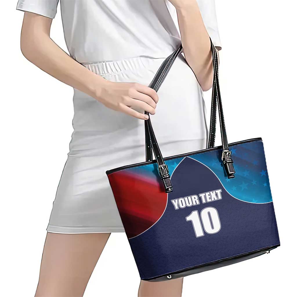 Custom USA Cricket Leather Tote Bag With Flag Style LT03