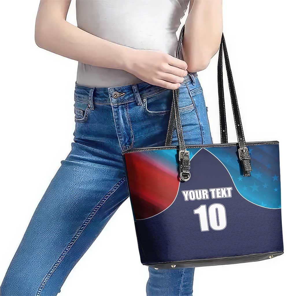 Custom USA Cricket Leather Tote Bag With Flag Style LT03