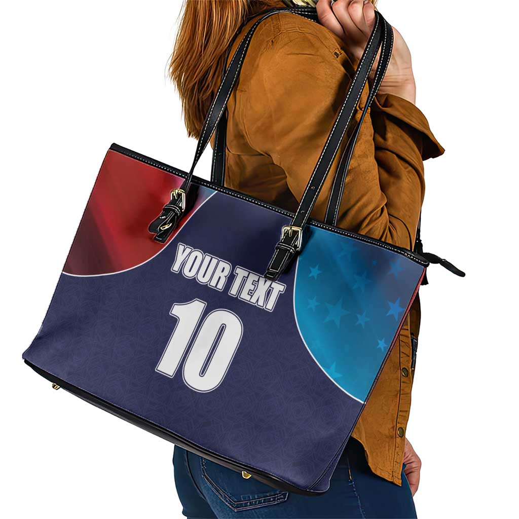 Custom USA Cricket Leather Tote Bag With Flag Style LT03