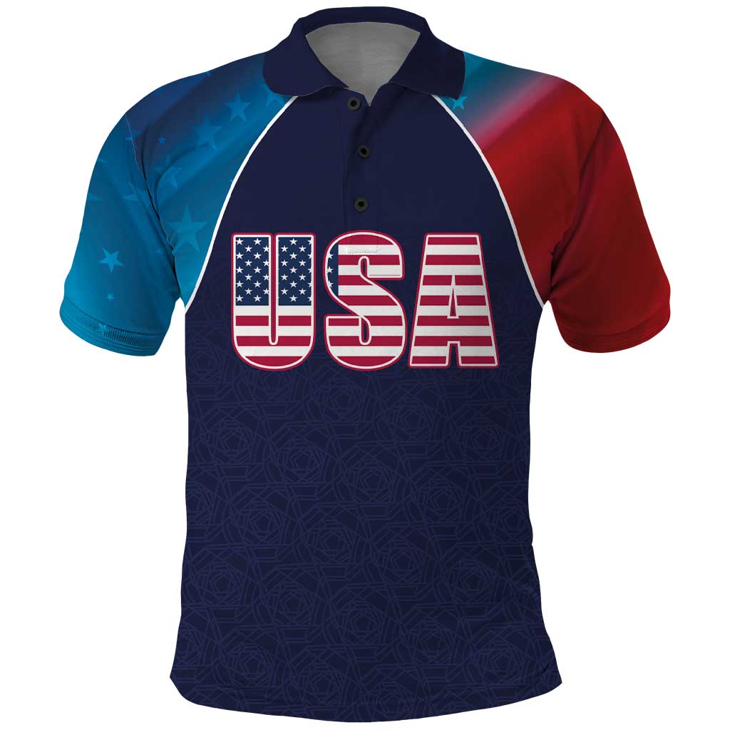 Custom USA Cricket Polo Shirt With Flag Style LT03