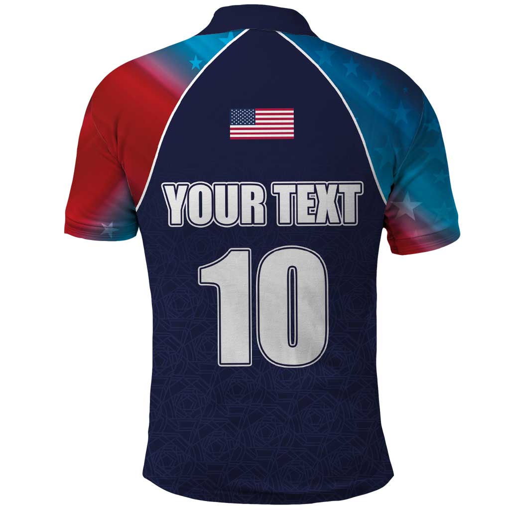 Custom USA Cricket Polo Shirt With Flag Style LT03