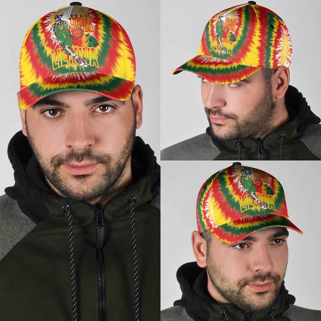 Lithuania Basketball Classic Cap Champions Skeleton of The Baltic Tie Dye Style LT03