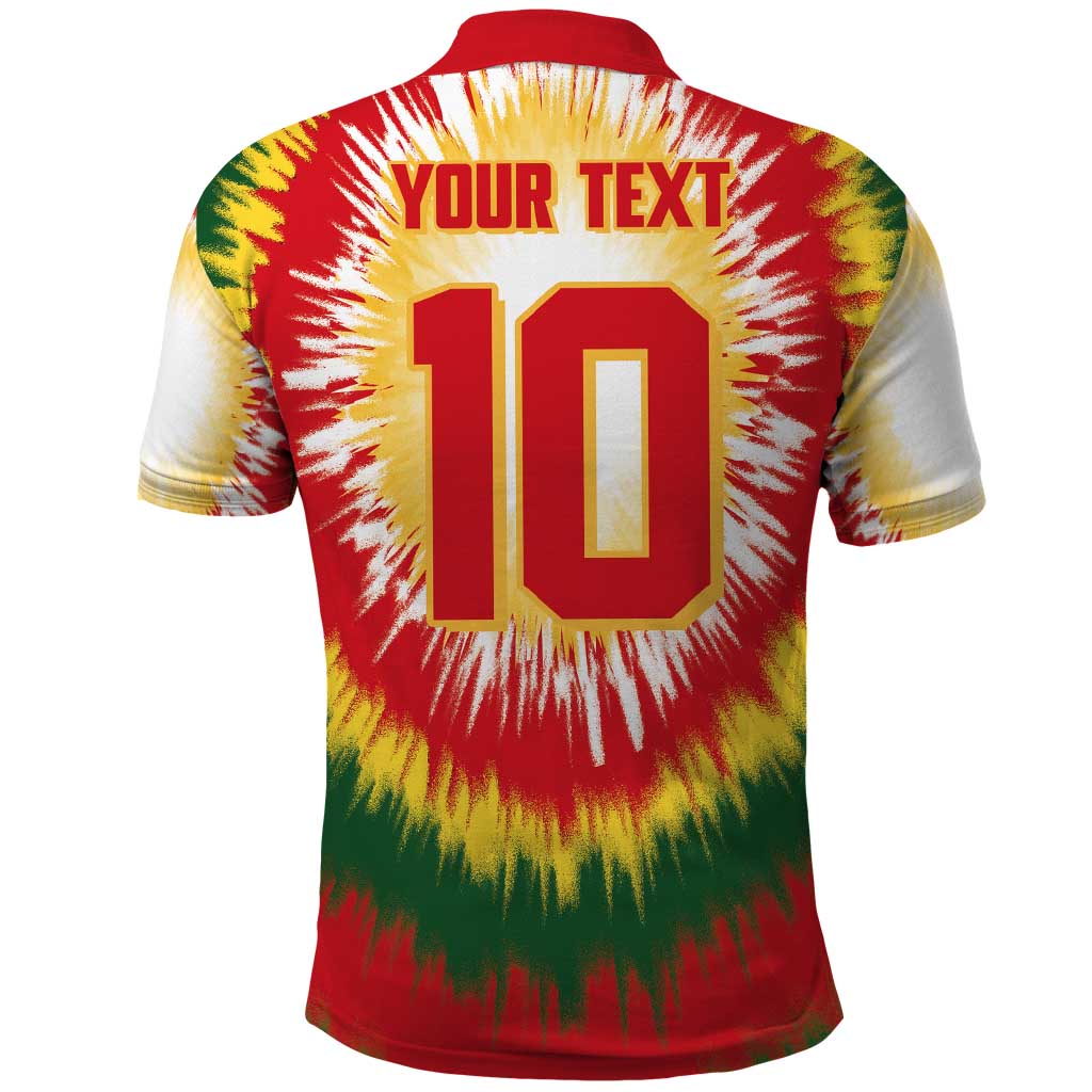 Custom Lithuania Basketball Polo Shirt Champions Skeleton of The Baltic Tie Dye Style LT03