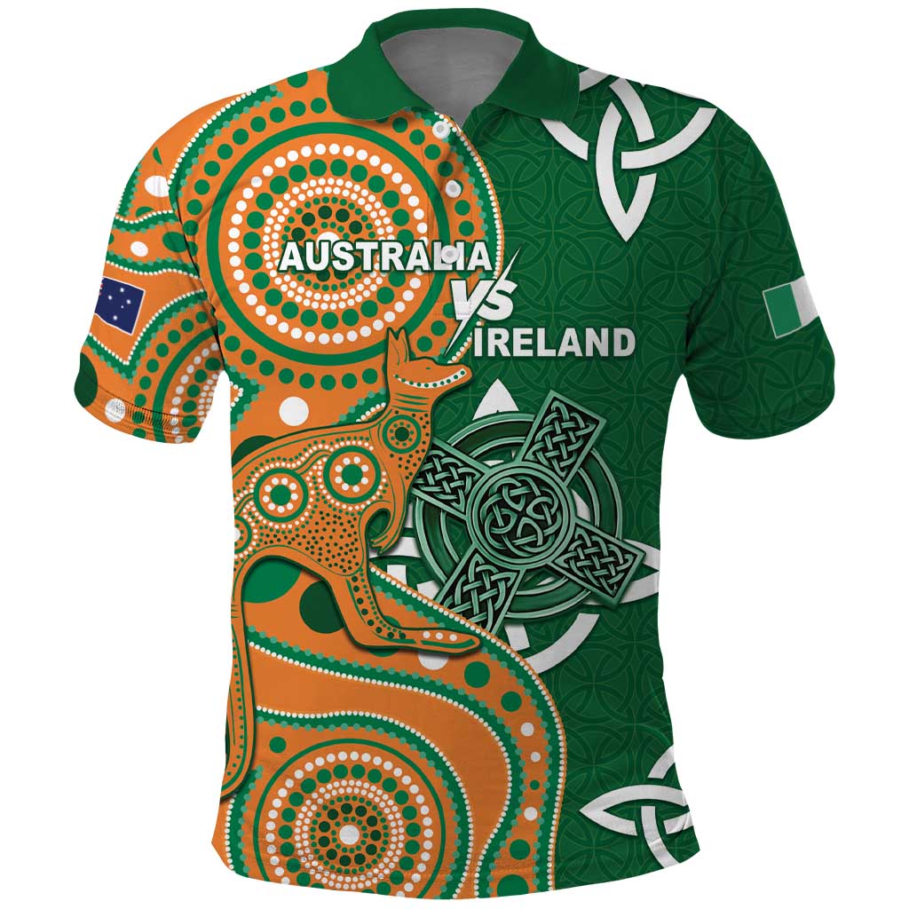 Australia And Ireland Rugby Custom Polo Shirt Walllabies And Shamrock Together LT05
