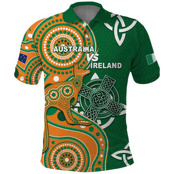 Australia And Ireland Rugby Custom Polo Shirt Walllabies And Shamrock Together LT05