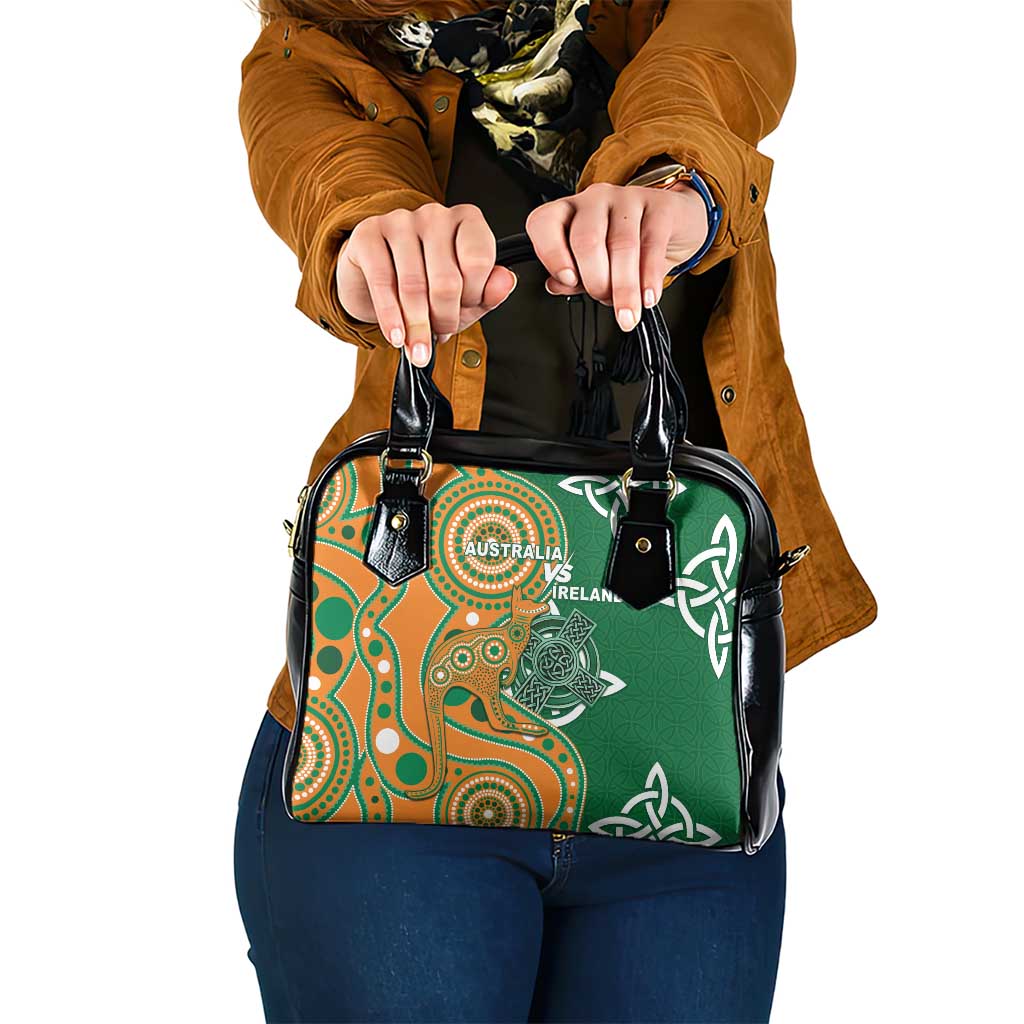Australia And Ireland Rugby Shoulder Handbag Walllabies And Shamrock Together LT05