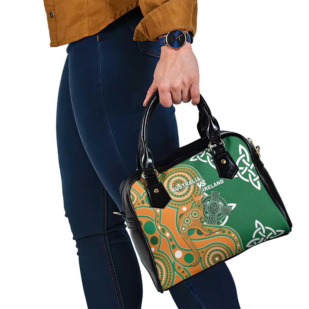 Australia And Ireland Rugby Shoulder Handbag Walllabies And Shamrock Together LT05