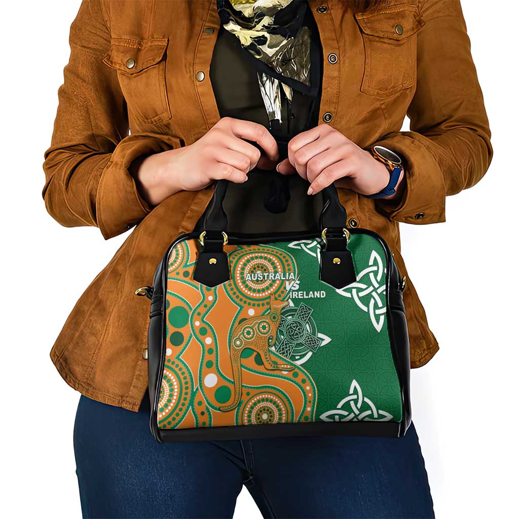 Australia And Ireland Rugby Shoulder Handbag Walllabies And Shamrock Together LT05