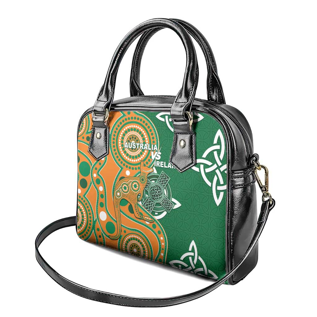 Australia And Ireland Rugby Shoulder Handbag Walllabies And Shamrock Together LT05