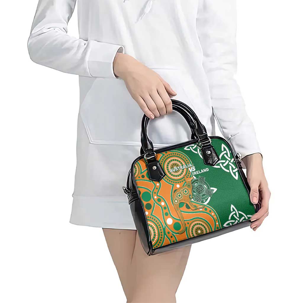 Australia And Ireland Rugby Shoulder Handbag Walllabies And Shamrock Together LT05
