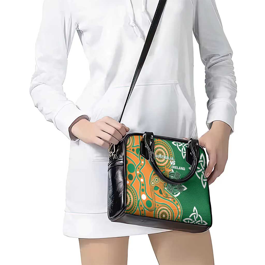 Australia And Ireland Rugby Shoulder Handbag Walllabies And Shamrock Together LT05