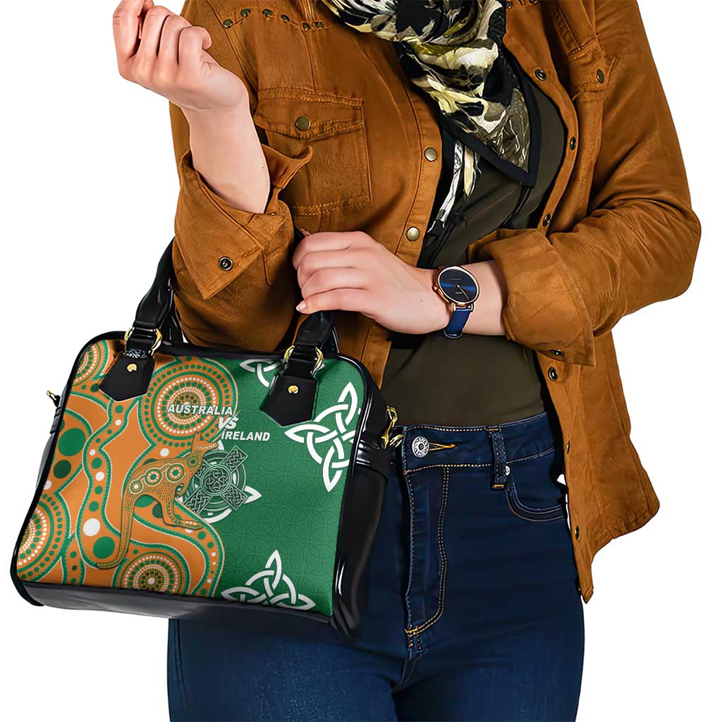 Australia And Ireland Rugby Shoulder Handbag Walllabies And Shamrock Together LT05