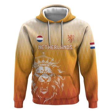 Custom Netherlands 2024 Football Hoodie Go Champions Oranje Lions LT05