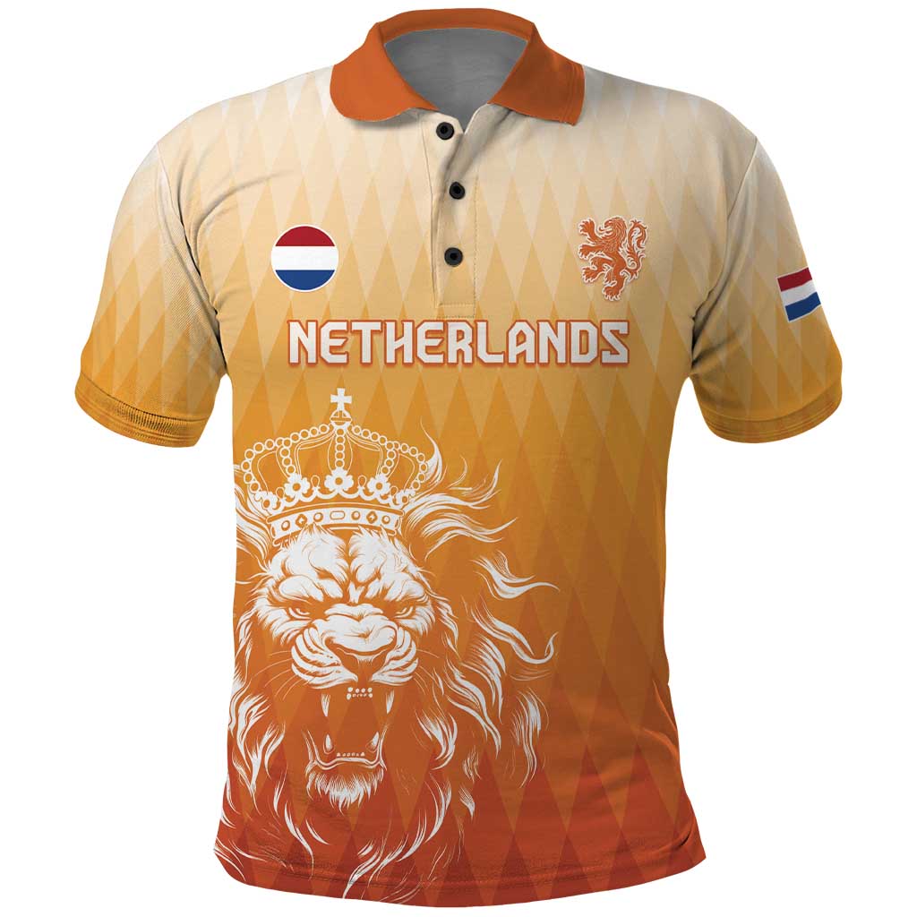 Custom Netherlands 2024 Football Polo Shirt Go Champions Oranje Lions LT05